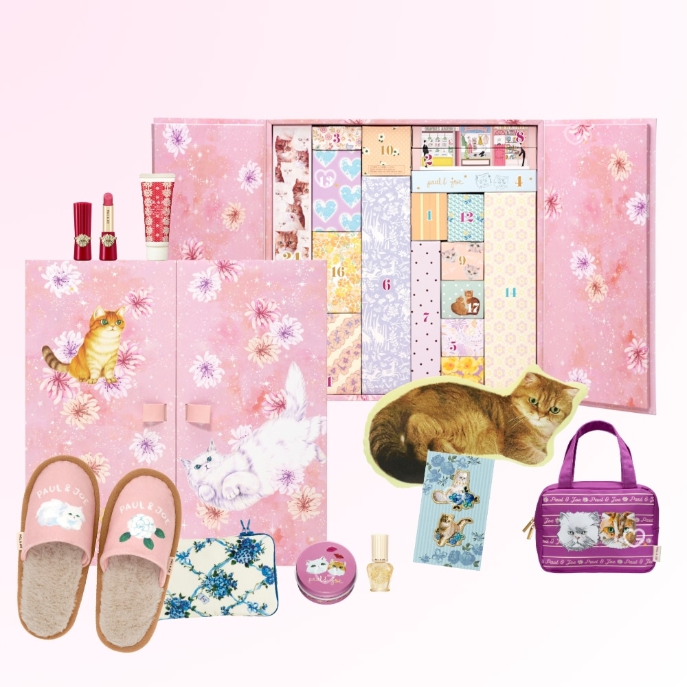 contenu beauté et accessoires du calendrier de l'avent Paul and Joe 2024