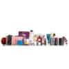 contenu complet du coffret luxe rouge calendrier de l'Avent vogue 2024 contenant 25 produits de beauté multimarque pour visage, corps, maquillage