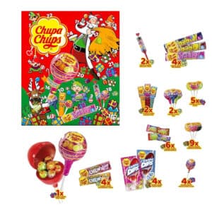 Calendrier de l'Avent chupa Chups XXL 2024 contenant 42 bonbons (sucette; chew gum; piquant..)