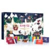 coffret bleu illustré sports Calendrier de l'avent Kusmi Tea 2024 thés bio : thés noirs; thés verts; blanc infusions