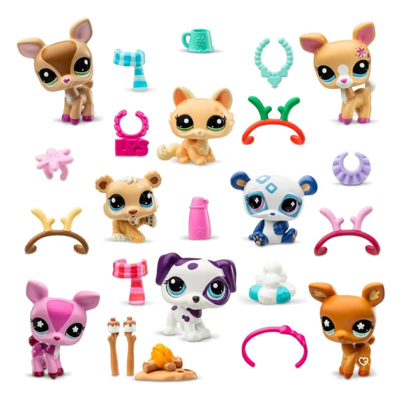 calendrier de l'avent littlest pet shop 2024 contenant des figurines animaux et acessoires