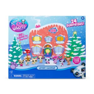 calendrier de l'avent littlest pet shop 2024 contenant des figurines animaux et acessoires