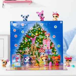 calendrier de l'avent littlest pet shop 2024 contenant des figurines animaux et acessoires
